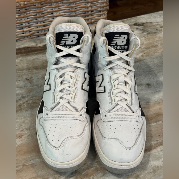 Men’s NEW BALANCE P740 James Worthy black/white high top sneakers- Size 12 - Picture 4 of 11